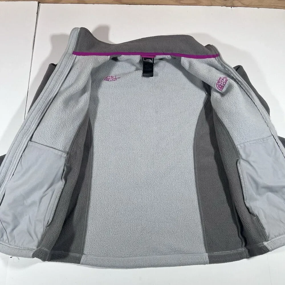 The North Face Full Zip Grey Two Tone Fleece Jacket Women's S/P - Picture 6 of 9